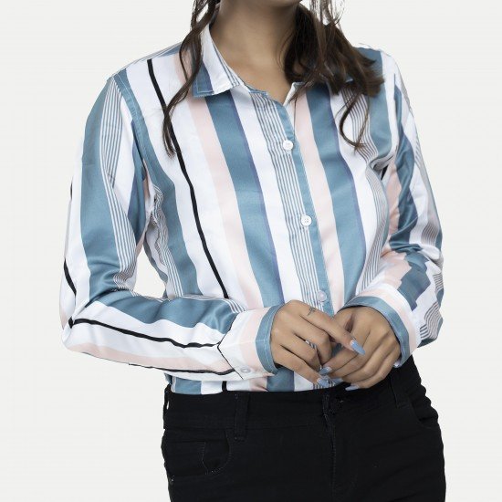 Womens multi color striped shirt