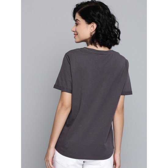 Casual round neck graphic tees womens