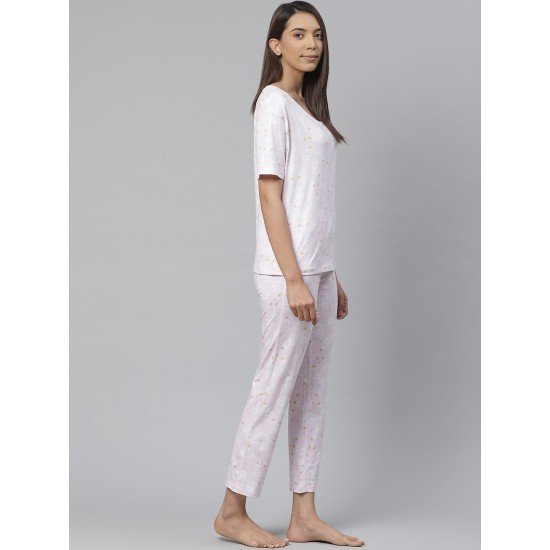 Cotton printed pyjama nightsuits for ladies